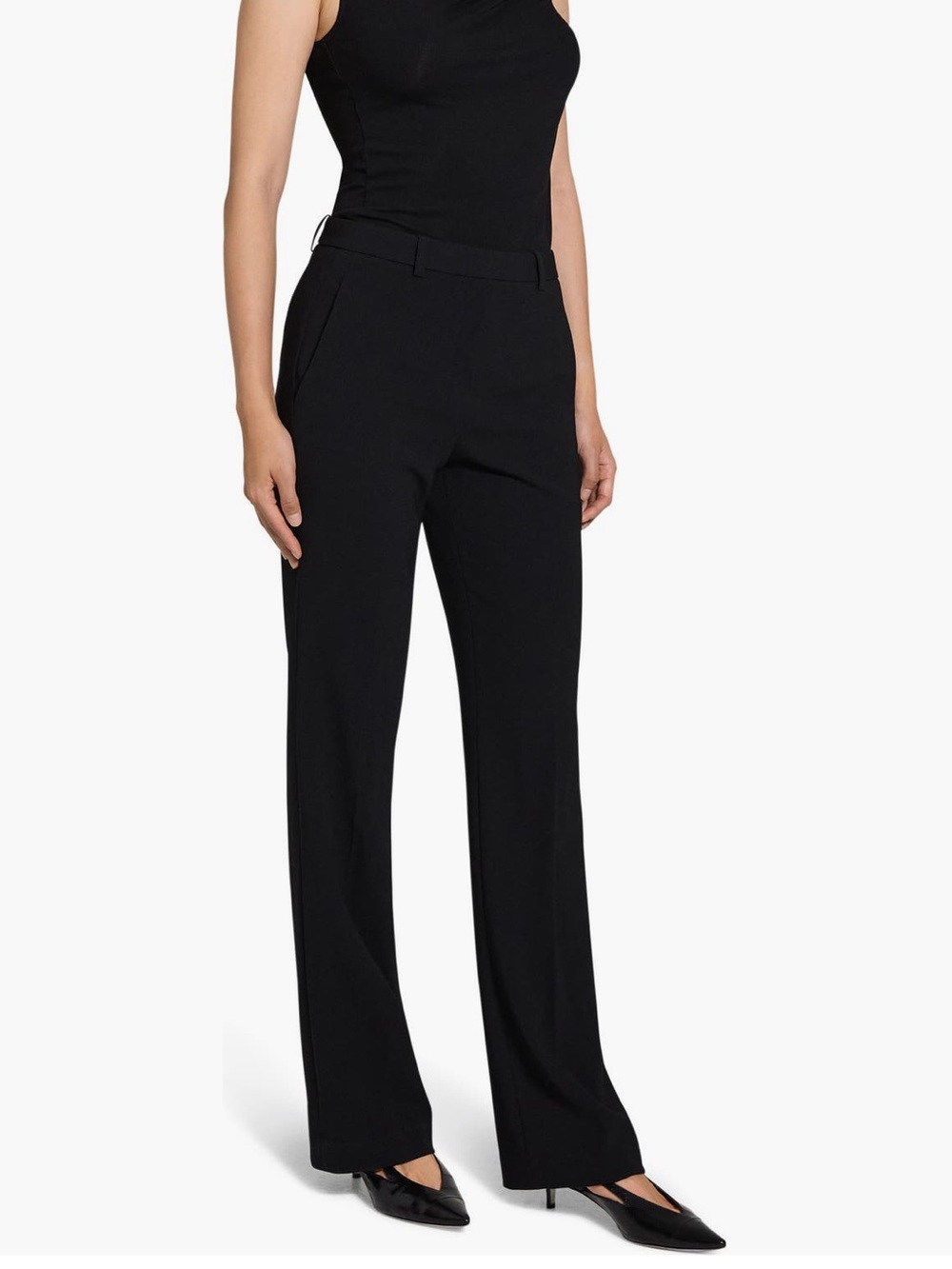 Theory Black Slim Flare Trouser Dress Pants 6